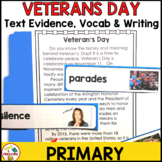 Veterans Day Reading Passage | Finding Text Evidence for Primary