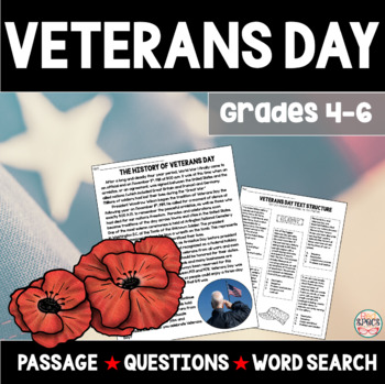 Preview of Veterans Day: Reading Passage and Word Search