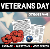 Veterans Day: Reading Passage and Word Search