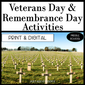 Preview of Veterans Day Remembrance Day Close Reading Activities 