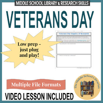 Preview of Veterans Day Research with Inquiry & Databases  - Middle School Library Skills