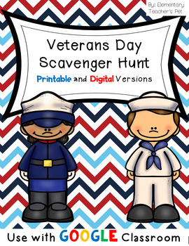 Preview of Veterans Day Scavenger Hunt- Distance Learning- Google Classroom