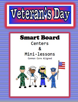 Preview of Veteran's Day Smart Board Emergent Reading, Writing, & Math for the Smart Board