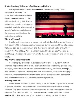 Preview of Veterans Day Text Set