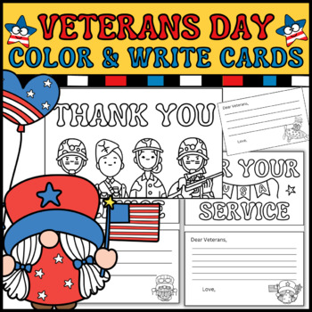 Preview of Veterans Day Thank You Card Freebie | Printable Template | Veterans Day Writing
