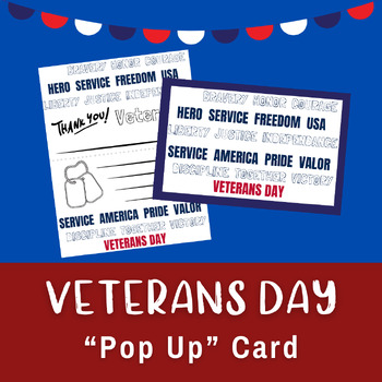 Preview of Veterans Day Thank You Card | "Pop Up" SERVICE Thank You Card | Veterans Day