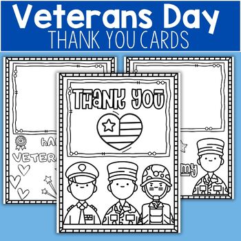 Veterans Day Thank You Cards | Printable Veterans Day coloring pages