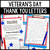 Veterans Day Thank You Letter Writing Activity