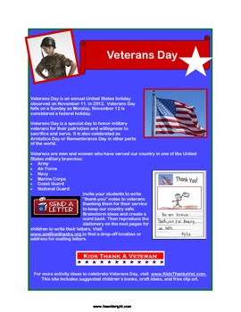Veterans Day Thank-You Letters by Teach Bright Carolea | TPT