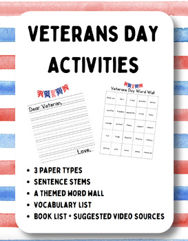Preview of Veterans Day Thank You Letters + More!