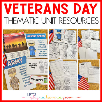 Preview of Veterans Day Thematic Unit