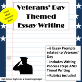 Veterans' Day Themed Essay Writing, w Rubrics & Printables