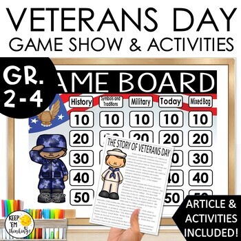 Preview of Veterans Day Trivia and History Game Show - History of Veterans Day Activity