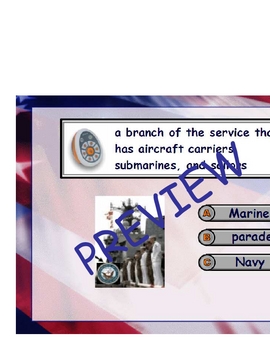Preview of Veteran's Day Vocabulary Promethean Flipchart with Activotes 