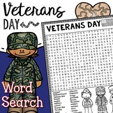 Veterans Day Word Search Puzzle Patriotic November Word Fi