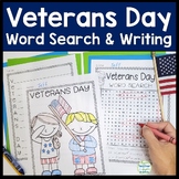 Veterans Day Word Search Activity, Veterans Day Writing Ac