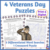 Digital and Print Veterans Day Word Search & Crossword Puzzles