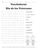 Veterans Day Word Search - SPANISH