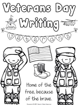 Veterans Day Writing Prompts Dollar Deals by Jason&#039;s Online Classroom