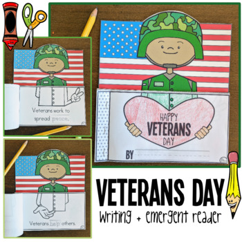 Preview of Veterans Day Writing + Emergent Reader