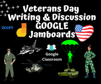 Preview of Veterans Day Writing and Discussion Google Jamboards