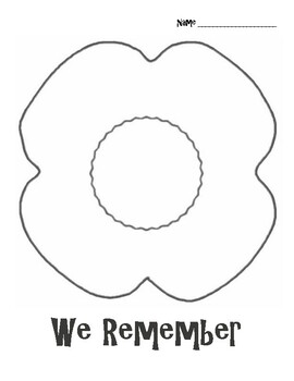 Preview of Veterans Day and Memorial Day Poppy Craft (***FREEBIE***)