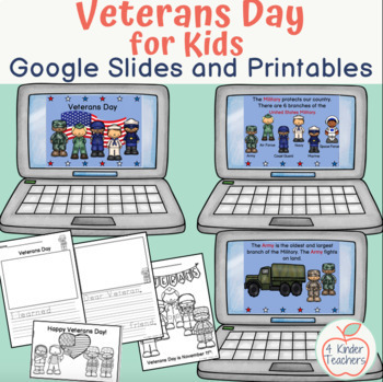 Preview of Veterans Day for Kindergarten and 1st Grade / Presentation and Activities