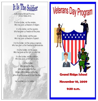 Preview of Veterans Program #5 (EDITABLE/TEMPLATE)