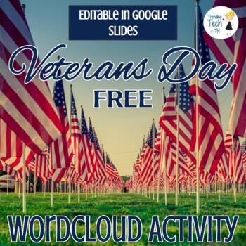 Preview of Veterans WordCloud Activity - Editable in Google Slides!