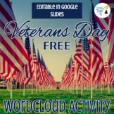 Veterans WordCloud Activity - Editable in Google Slides!