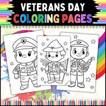 Preview of Veterans day Coloring Pages for kids: Classroom, Preschool To 5th Grade