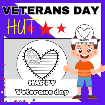 Preview of Veterans day hut-craft-coloring-cut-paste-november-for kids activity