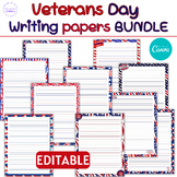 Veterans day lined writing papers Bundle | veterans day Th