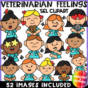 Preview of Veterinarian Clipart Feelings and Emotions - Community Helpers Clipart - Vet