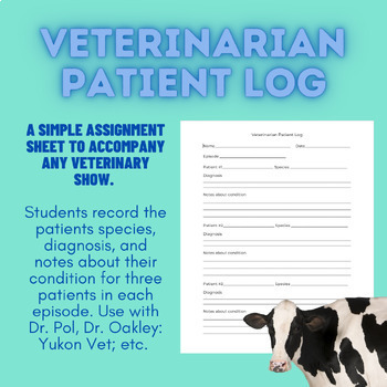 Preview of Veterinarian Patient Log- Video Guide