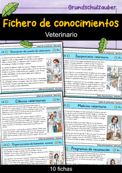 Preview of Veterinario - Ficha de conocimiento - Profesiones (español)