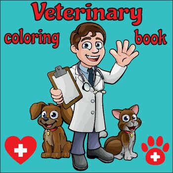 Preview of Veterinary Anatomy Coloring Book for kids (Veterinary Coloring pages)