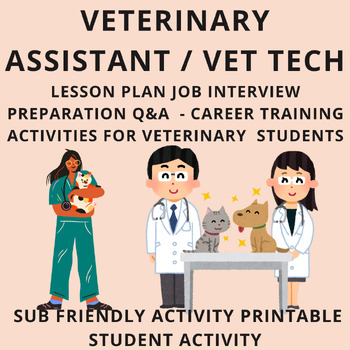 Preview of Veterinary Assistant Lesson Plan - Job Interview Preparation -  Vet Tech Lessons
