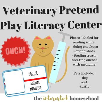 Preview of Veterinarian Pretend Play Literacy Center