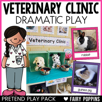 Preview of Veterinary Clinic Dramatic Play Printables | Pretend Play Pack, Pets, Vet