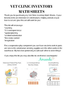 veterinary clinic inventory math worksheets by the interested homeschool