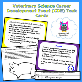 Preview of Veterinary Science Career Development Event (CDE) Task Cards