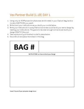 Preview of Vex Build 1.1 (2 Day Lesson Plan) Project Lead the Way