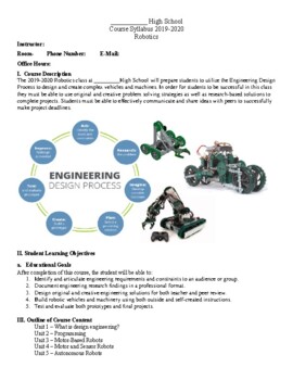 Preview of Vex Robotics Course Syllabus