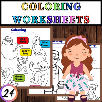 Preview of Vibrant Adventures: Engaging Coloring Worksheets for Kids