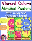Vibrant Colors Character Traits Alphabet Posters