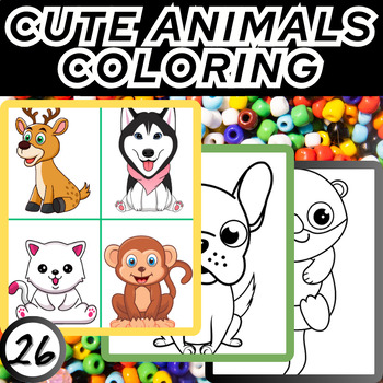 Preview of Vibrant Critters: Colorful Animal Worksheets for Kids!