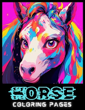 Preview of Vibrant Horse Coloring Pages: Fun Printables for Kids and Adults