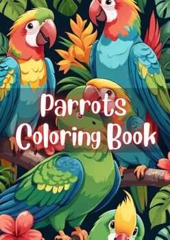 Preview of Vibrant Plumage Delight: A Parrots Coloring Book with 100 Exquisite Pages