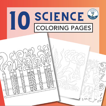 Preview of Vibrant Science Exploration: Coloring Pages Bundle (Set of 10)